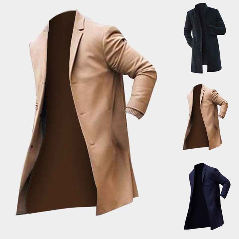 Men's Winter Long Trench Coat-2