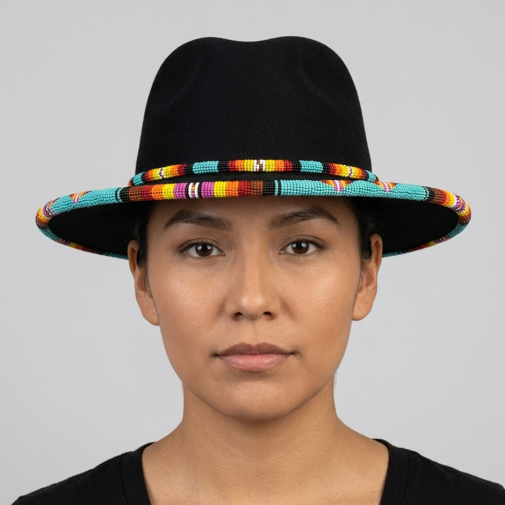Size-58 Handmade Beaded Hat-5