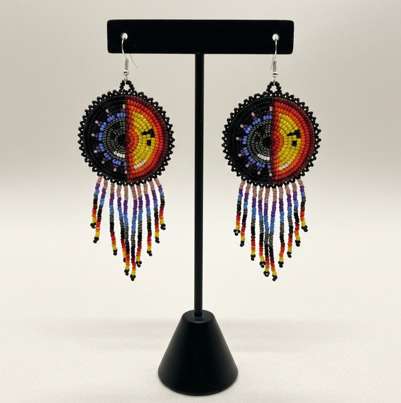Black Sun & Moon Beaded Fringe-2