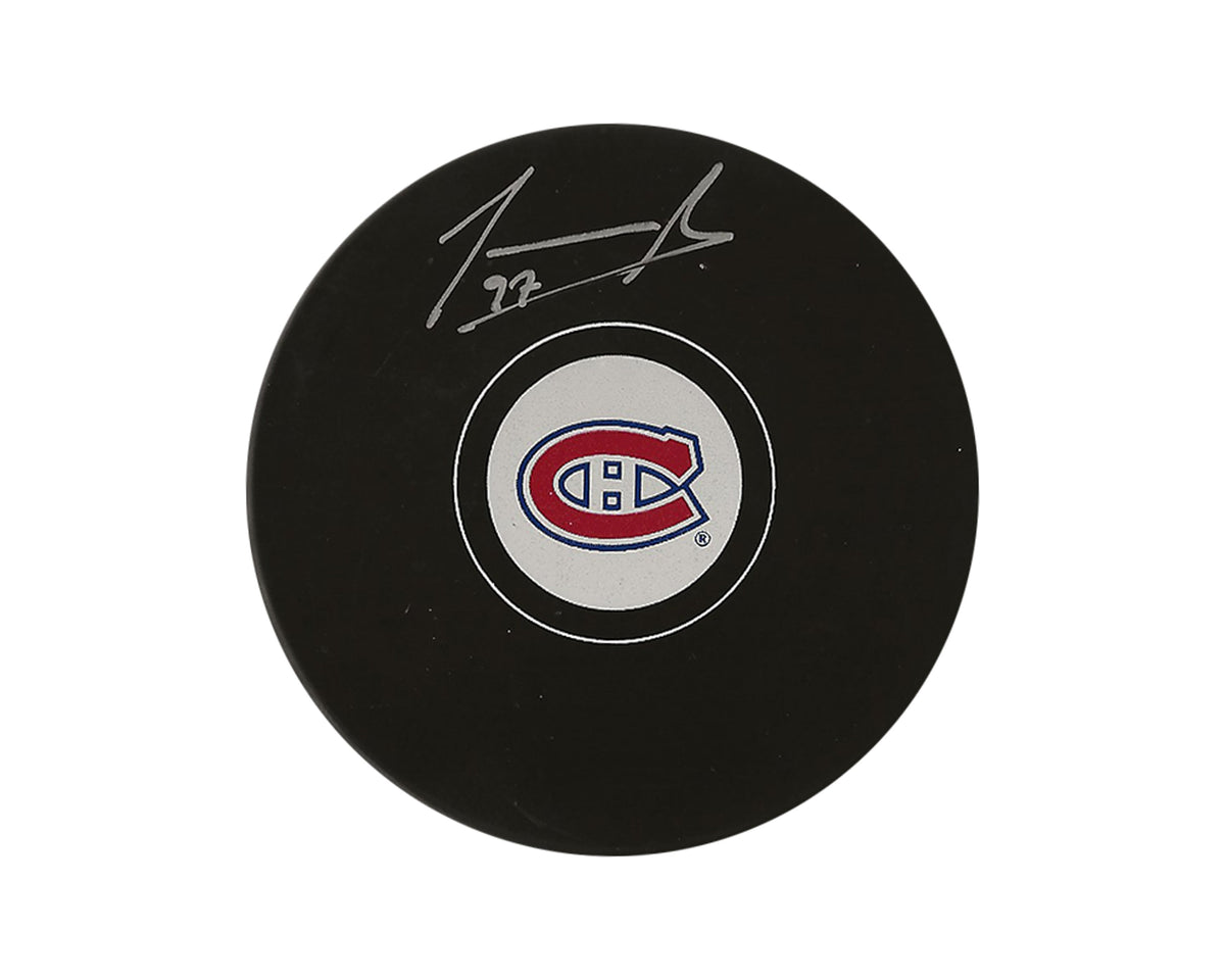 Joshua Roy Palet de hockey modèle dédicacé des Canadiens de Montréal-1