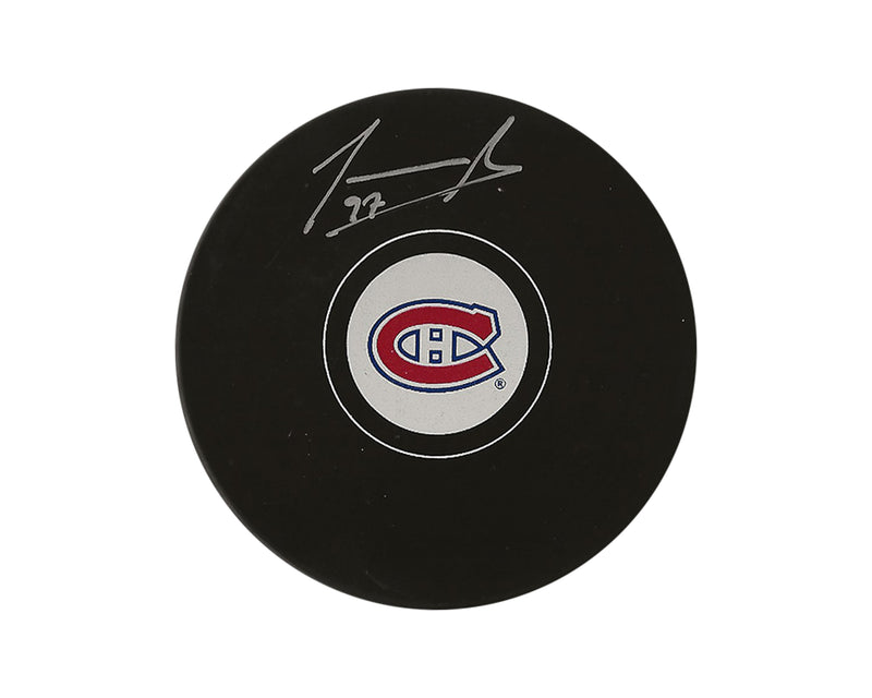 Joshua Roy Palet de hockey modèle dédicacé des Canadiens de Montréal-1