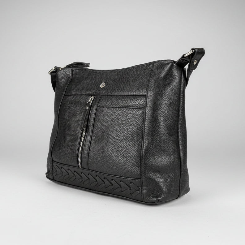 Greenwood Leather Elegant Crossbody Bag. Full-Grain Leather Shoulder Bag-7