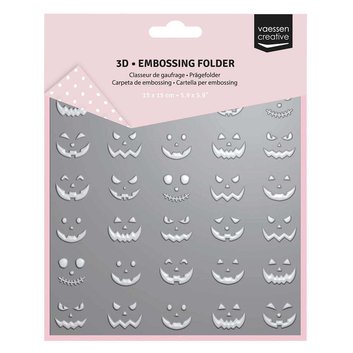 Vaessen Creative • Embossing Folder Pumkin Faces 5.9x5.9in 1pcs-1