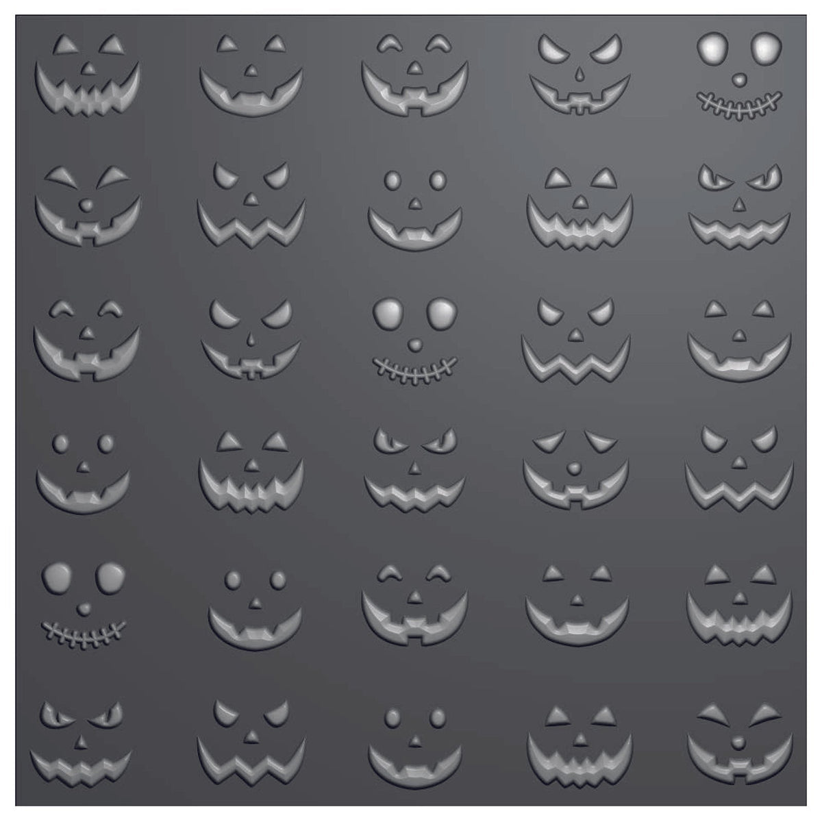 Vaessen Creative • Embossing Folder Pumkin Faces 5.9x5.9in 1pcs-3