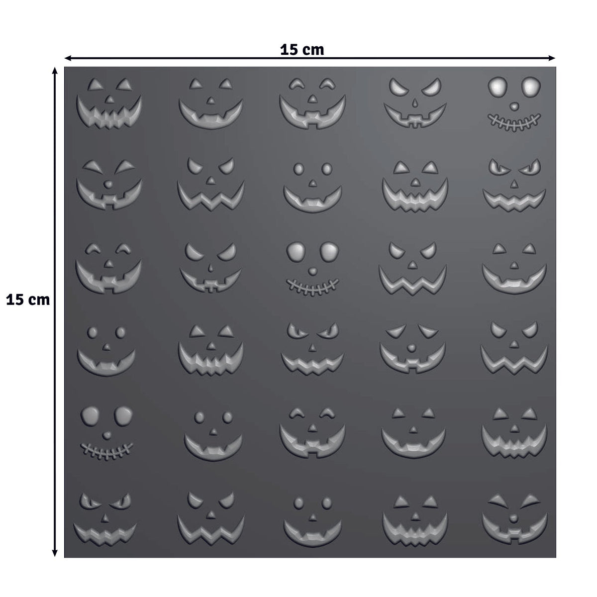 Vaessen Creative • Embossing Folder Pumkin Faces 5.9x5.9in 1pcs-2