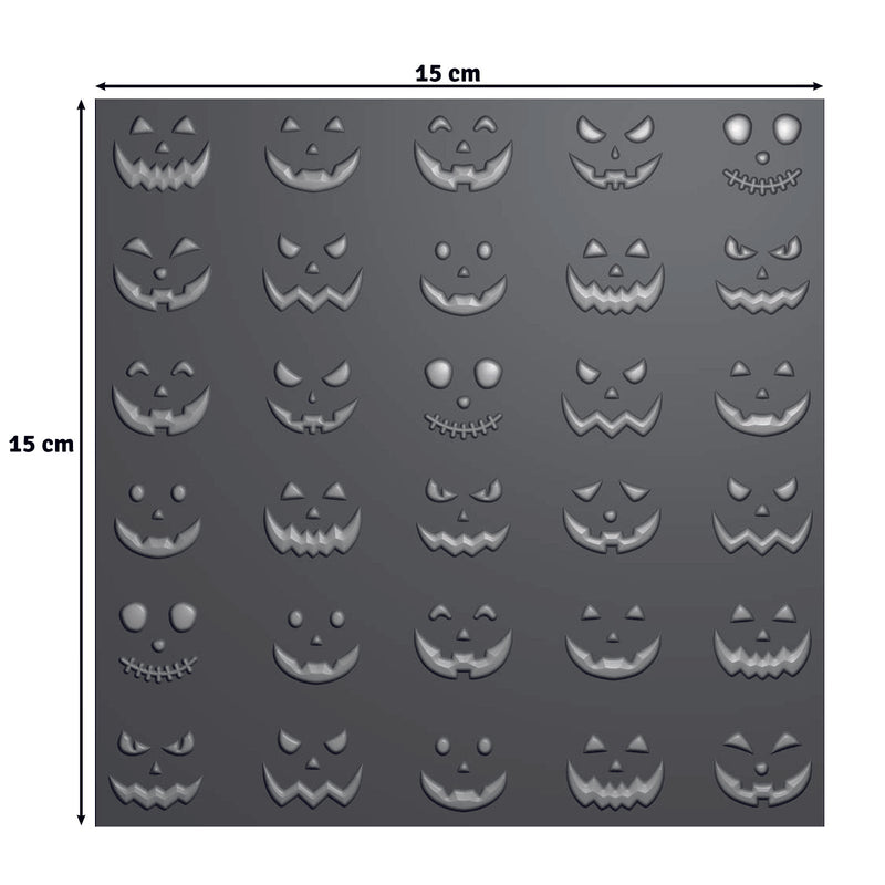 Vaessen Creative • Embossing Folder Pumkin Faces 5.9x5.9in 1pcs-2