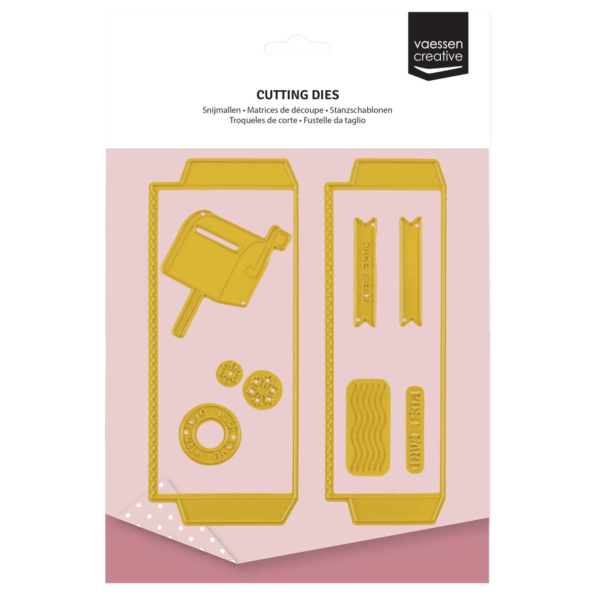 Vaessen Creative • Cutting + Embossing Die Set Postal Panda Pockets-1