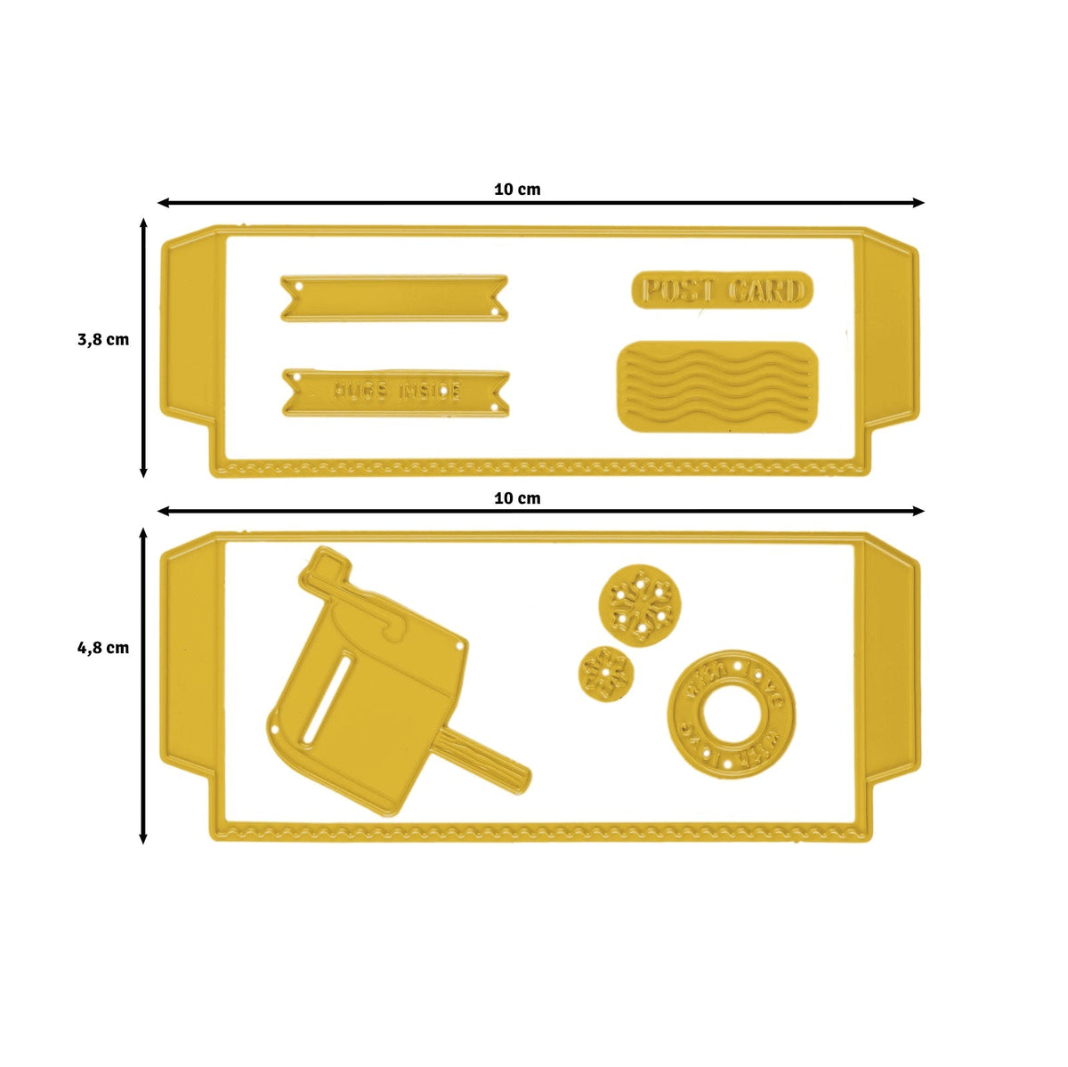 Vaessen Creative • Cutting + Embossing Die Set Postal Panda Pockets-6