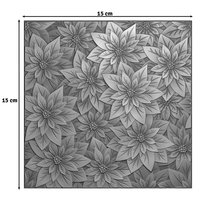 Vaessen Creative • 3D Embossing Folder Christmas Rose 15x15cm-2