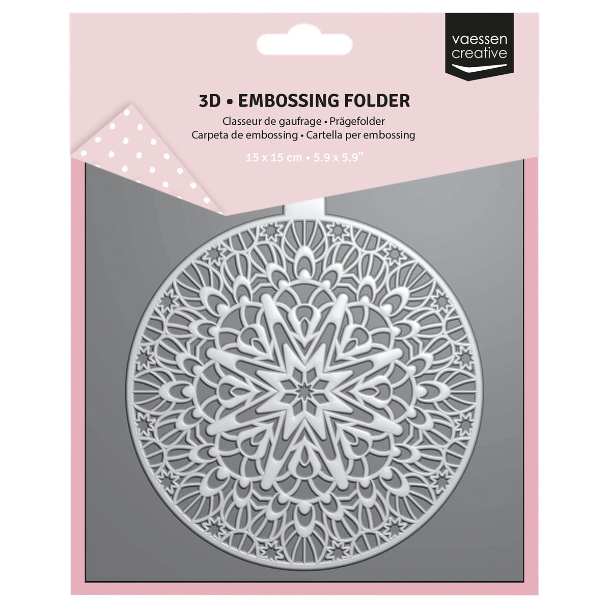 Vaessen Creative • 3D Embossing Folder Christmas Bauble 15x15cm-1
