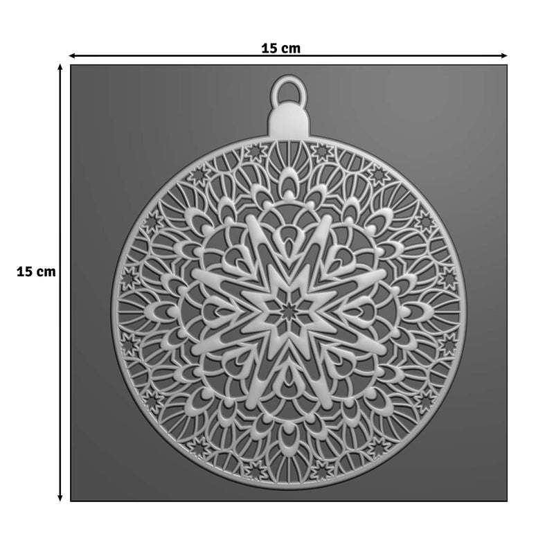 Vaessen Creative • 3D Embossing Folder Christmas Bauble 15x15cm-4