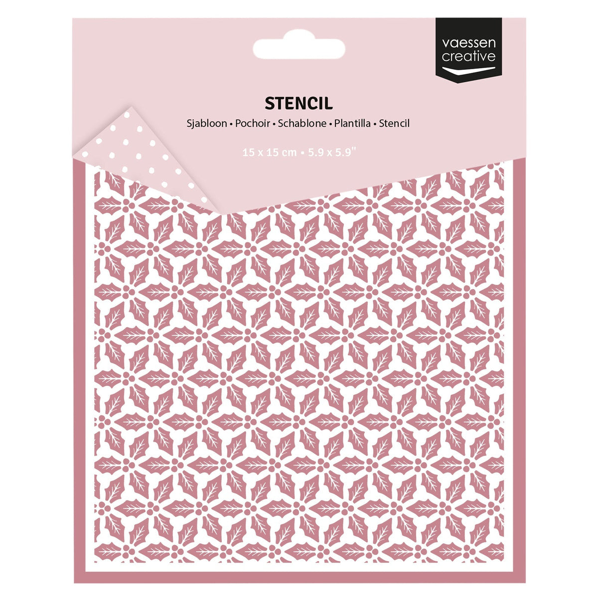 Vaessen Creative • Stencil Holly Leaves 15x15cm-1