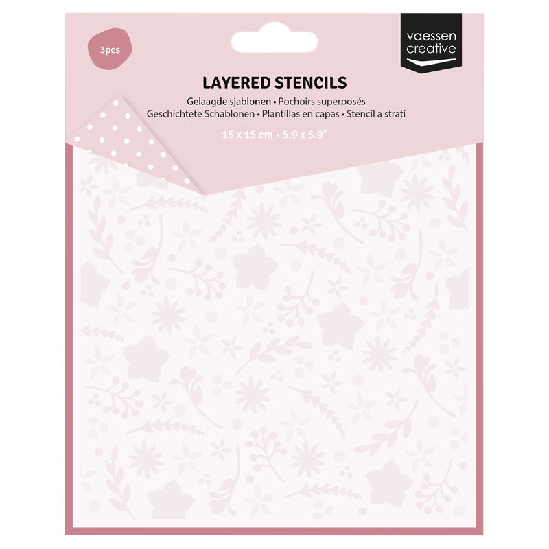 Vaessen Creative • Layered Stencils Flowers 15x15cm-1