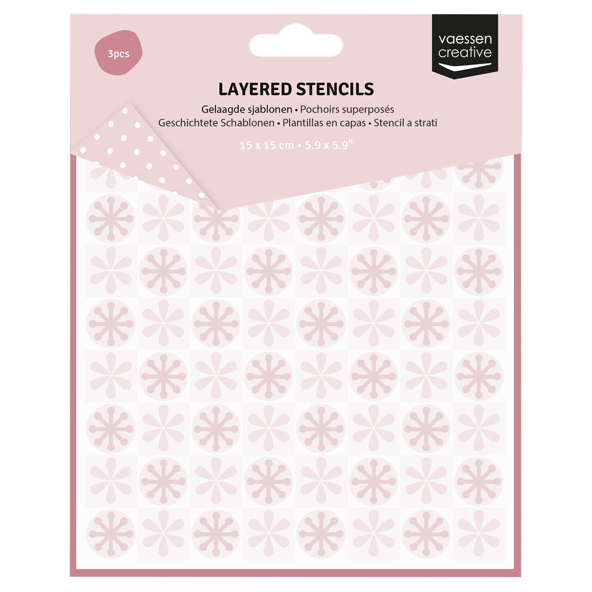 Vaessen Creative • Layered Stencils Checked Pattern 15x15cm-1