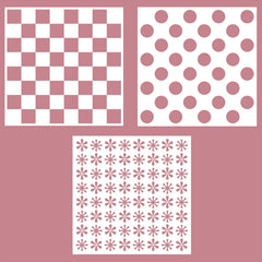 Vaessen Creative • Layered Stencils Checked Pattern 15x15cm-2