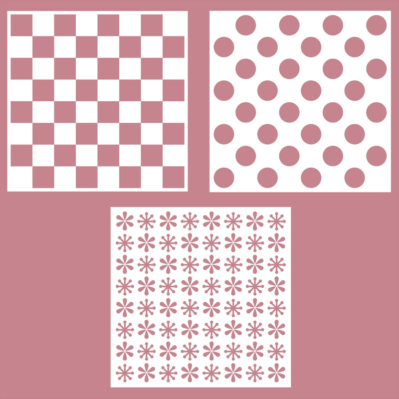 Vaessen Creative • Layered Stencils Checked Pattern 15x15cm-2