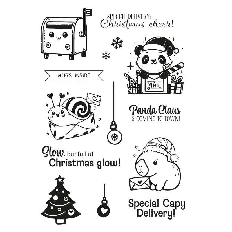 Vaessen Creative • Sellos transparentes Panda Claus-2