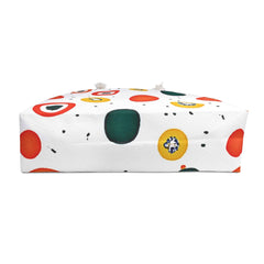 Abstract Sushi Roll Pattern Weekender Bag | Japanese Food Dots, Large Tote Bag-6
