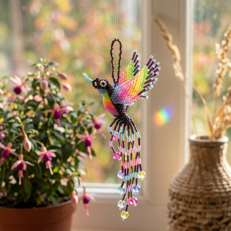 Purple Beaded Humming Bird-1