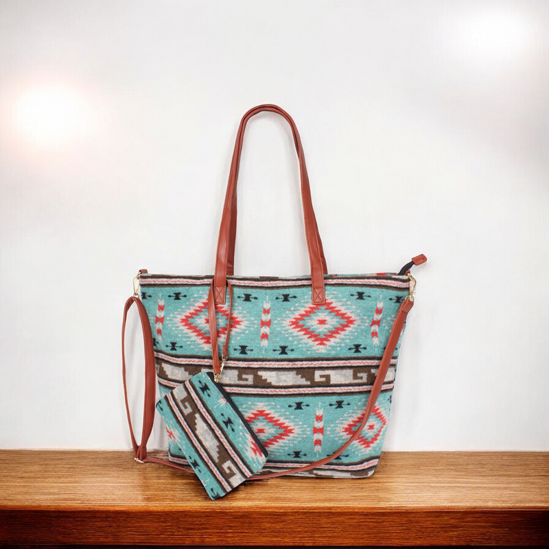 Turquoise Tote Bag-3