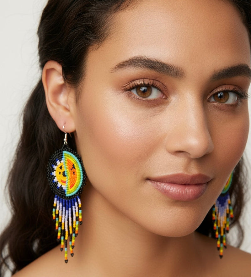 Black Sun & Moon Beaded Fringe-1