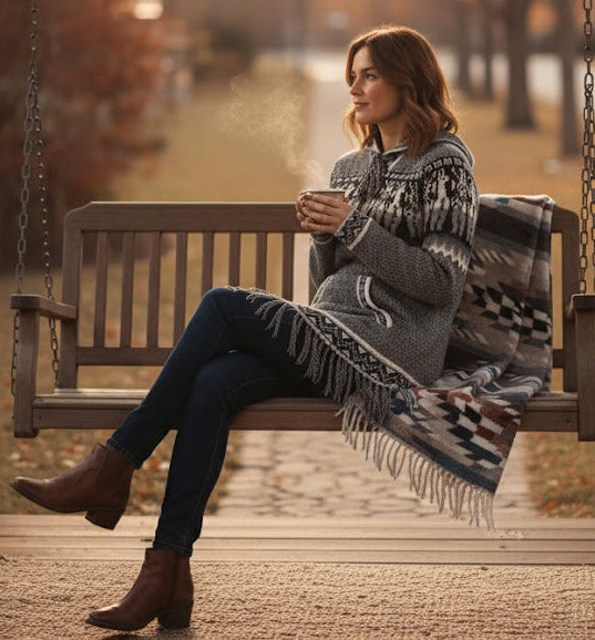 Women Cardigan Grey Alpaca Sweater-3