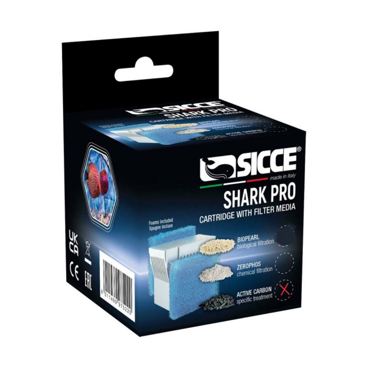Sicce Shark Pro Carbon Cartridge with 20ppi Sponge-1