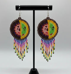 Brown Sun & Moon Beaded Fringe-4