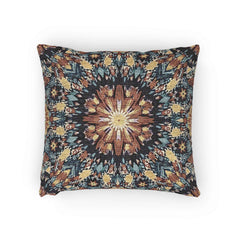 Geometric Mandala Woven Pillow | Boho Mosaic Throw Pillow-7