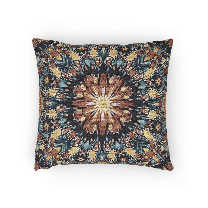 Geometric Mandala Woven Pillow | Boho Mosaic Throw Pillow-7