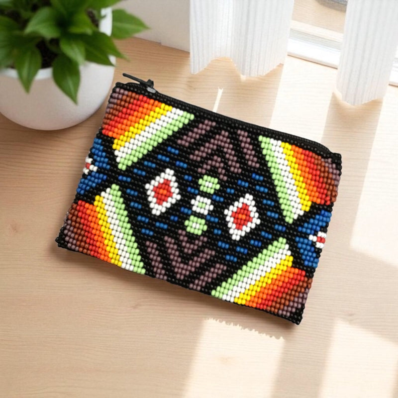 Geometric Beaded coin purse-1