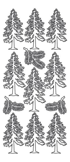 Peel-Off Stickers - Fir Trees-1