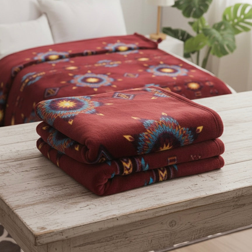 Star Burst Design Silk Touch Blanket-7