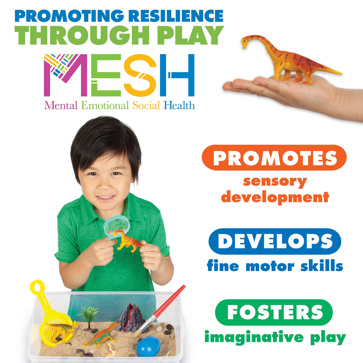 Faber-Castell / Creativity for Kids - Sensory Bin Dinosaur Dig Activity Bin - Ages 3+-7
