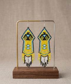 Beaded thunder eagle earrings ( Green )-2
