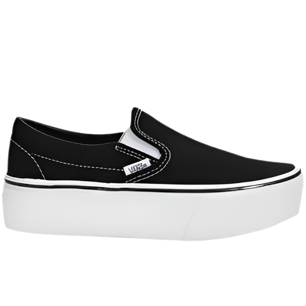 Vans 'Classic Slip-On Stackform' Shoes - Canvas Black/True White-1