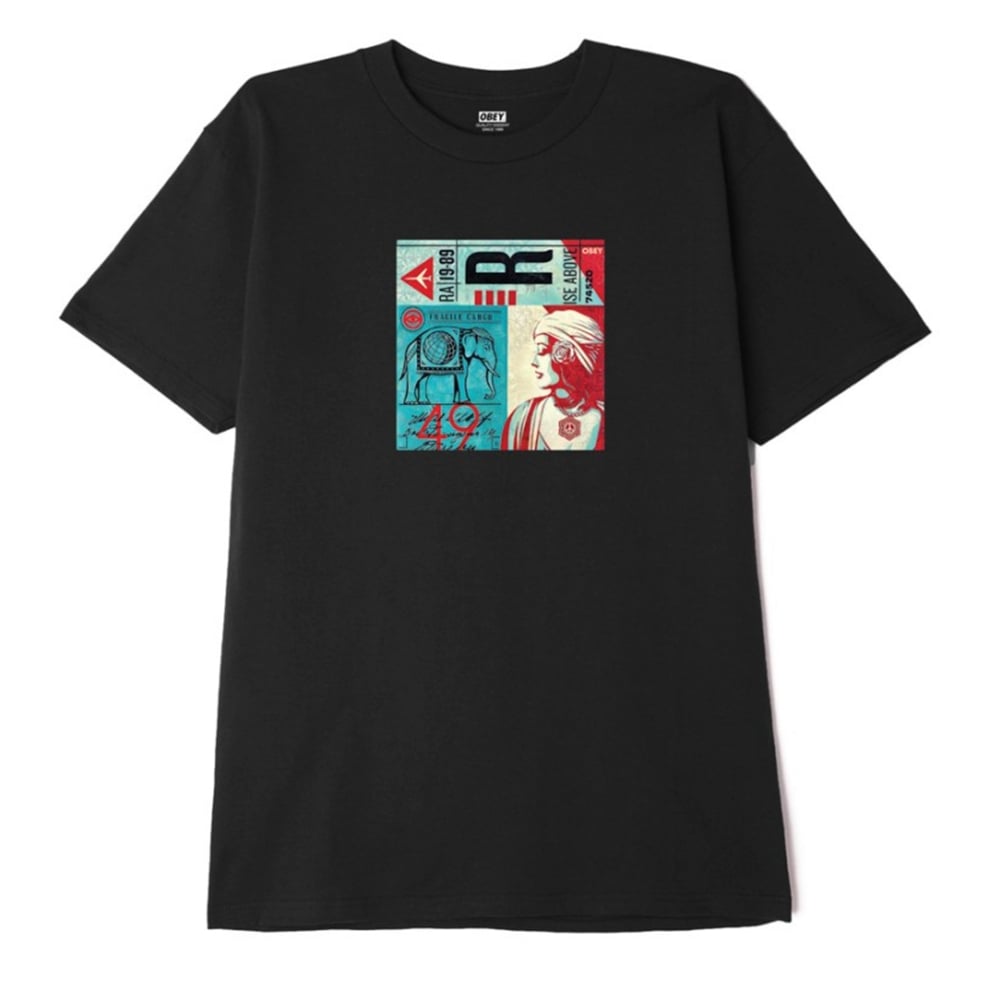 Obey 'Fragile Cargo' Tee - Black-1
