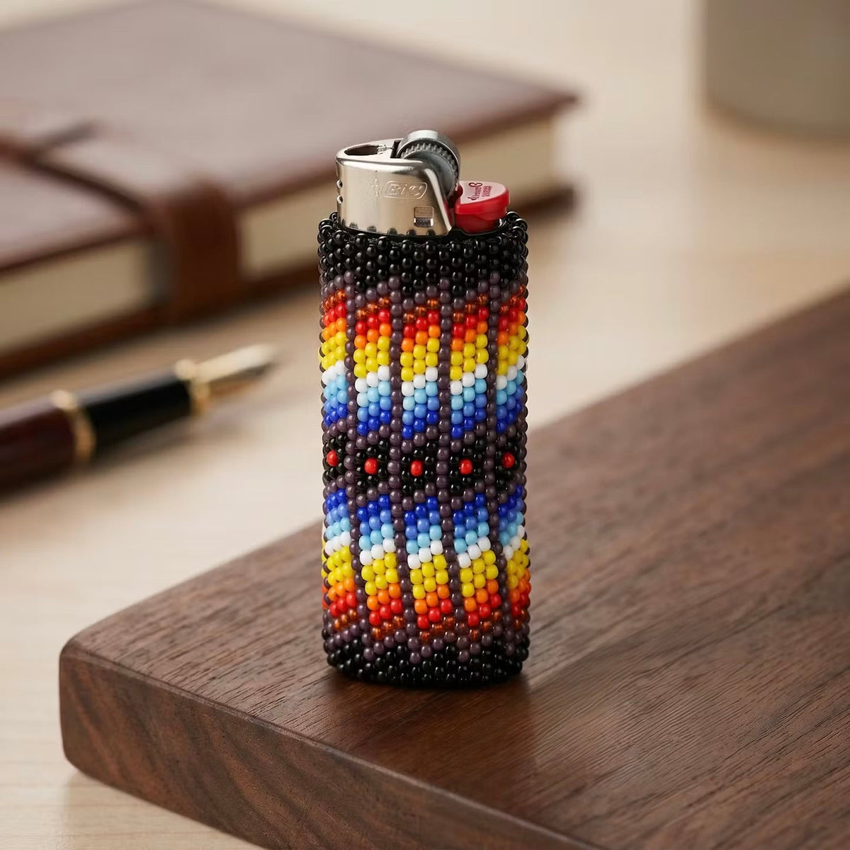 Black Beaded Lighter Case-2