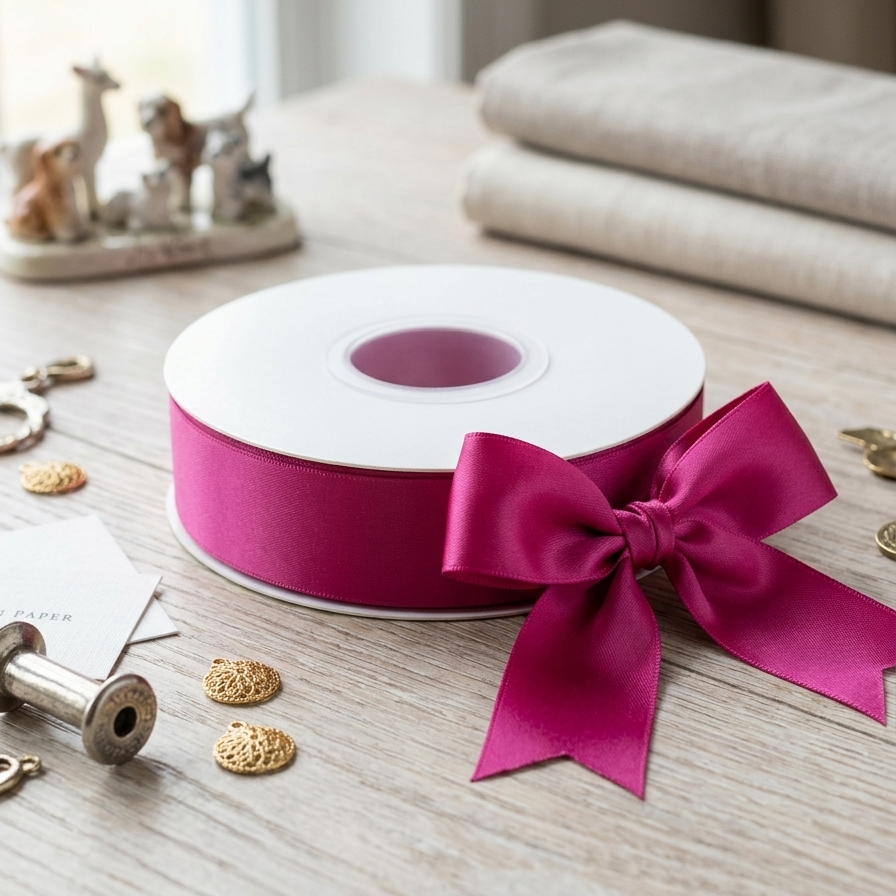 30 Meter Double Face Fuchsia #187 Ribbon Roll
