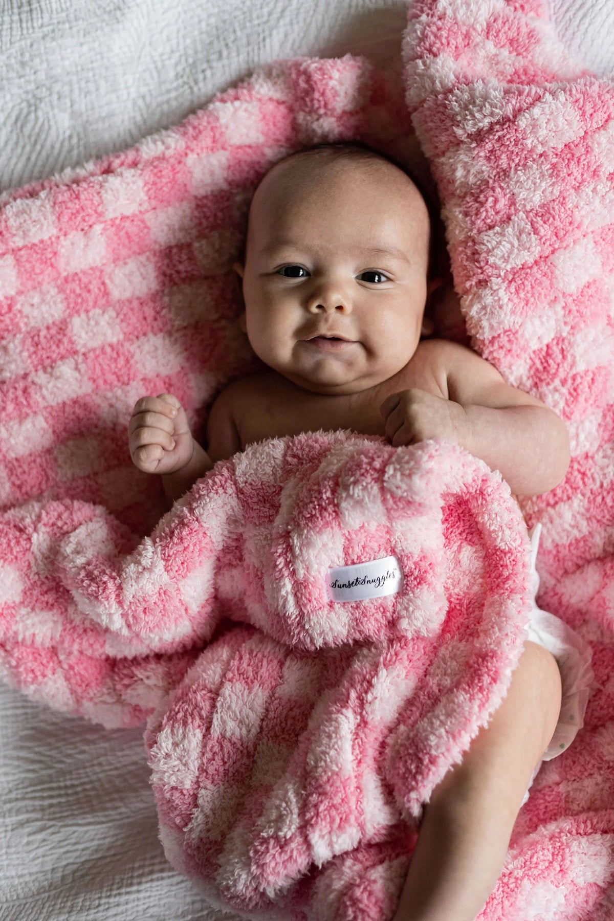 Cotton Candy Check Print Toddler Blanket-2
