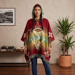Humming bird HandMade Wool Poncho-1
