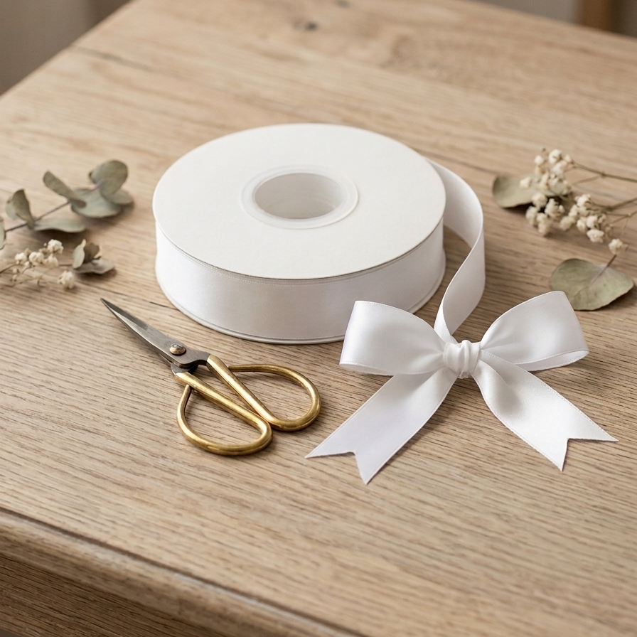 30 Meter Double Face White #000 Ribbon Roll-1