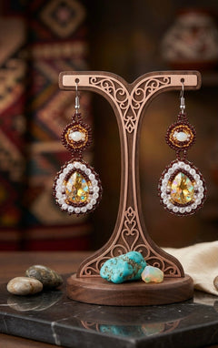 Drop Beaded Earrings. Yellow collection-3
