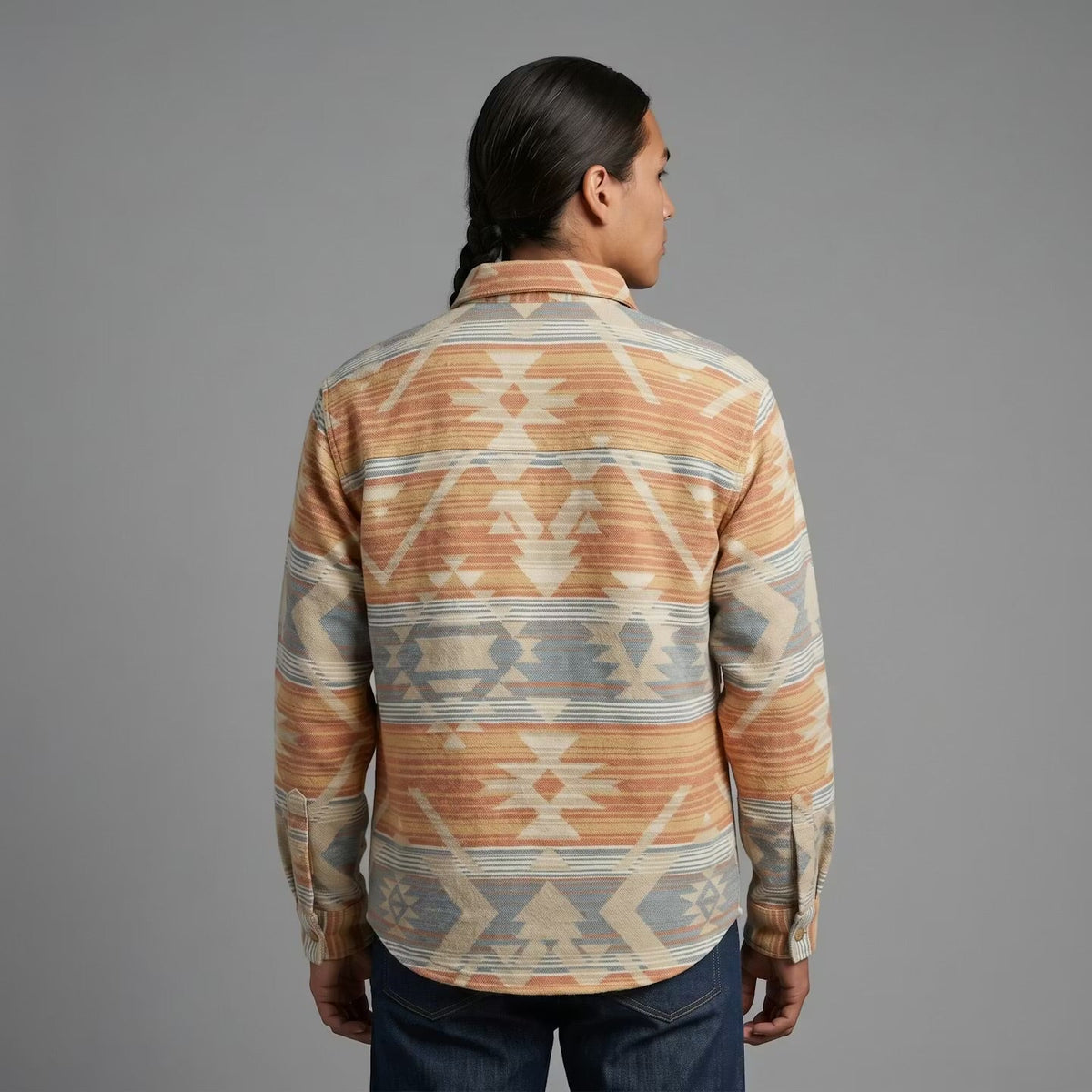 Light Blue and Orange Grand Canyon Jacket (Unisex)-3