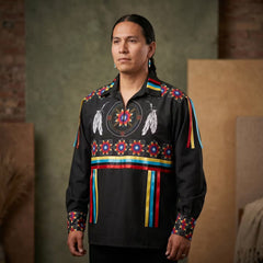 Ribbon Shirt with feathers-9