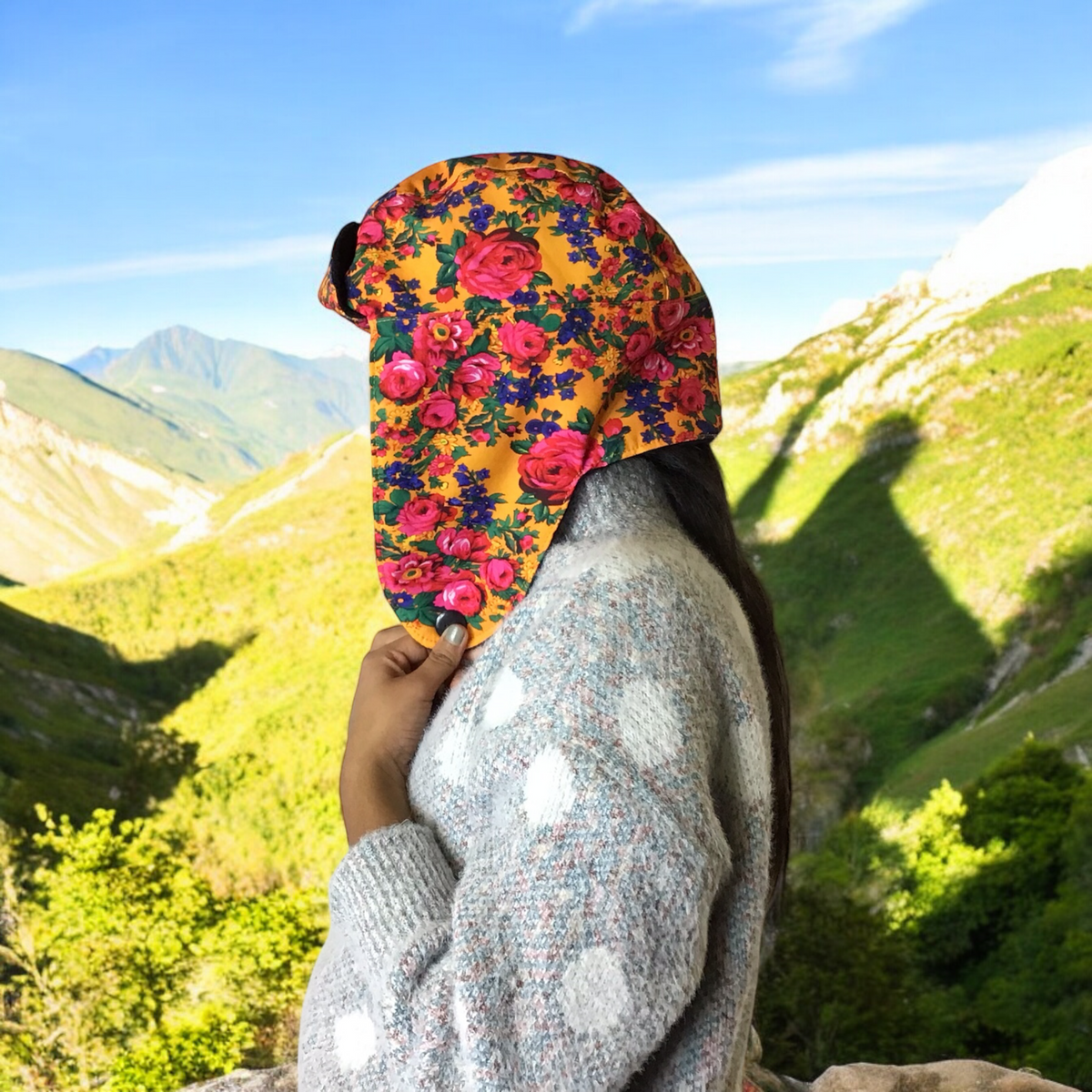 Orange Kookum Hat with Drop-Down Ears-1