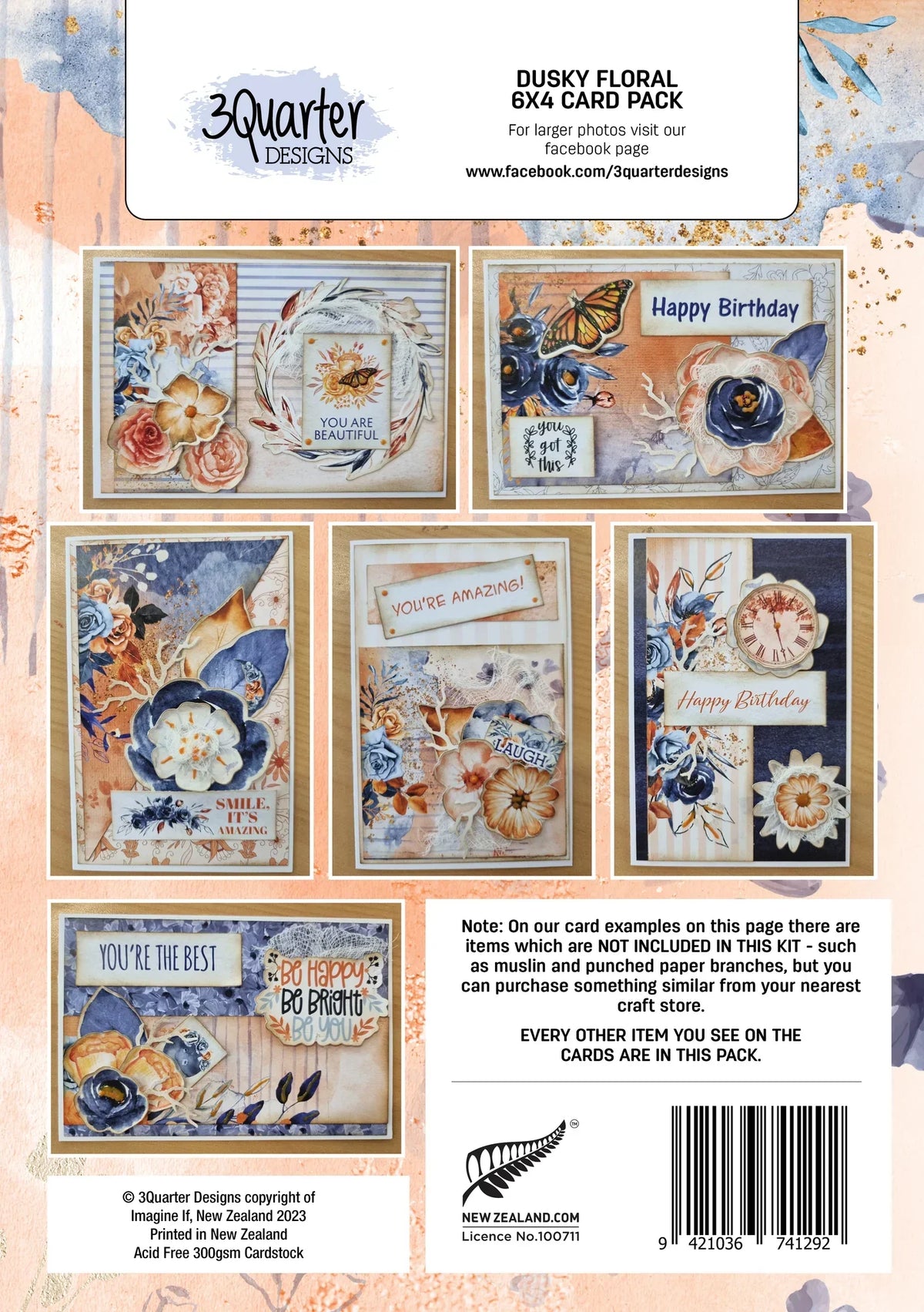 3Quarter Designs - Dusky Floral - Card Kit-8