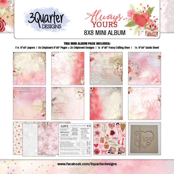 3Quarter Designs - Mini Album Base Kit - Always Yours-1