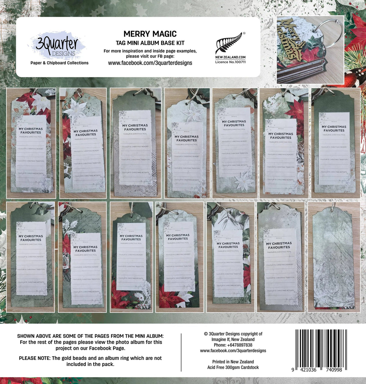 3Quarter Designs - Mini Album Base Kit - Merry Magic-2