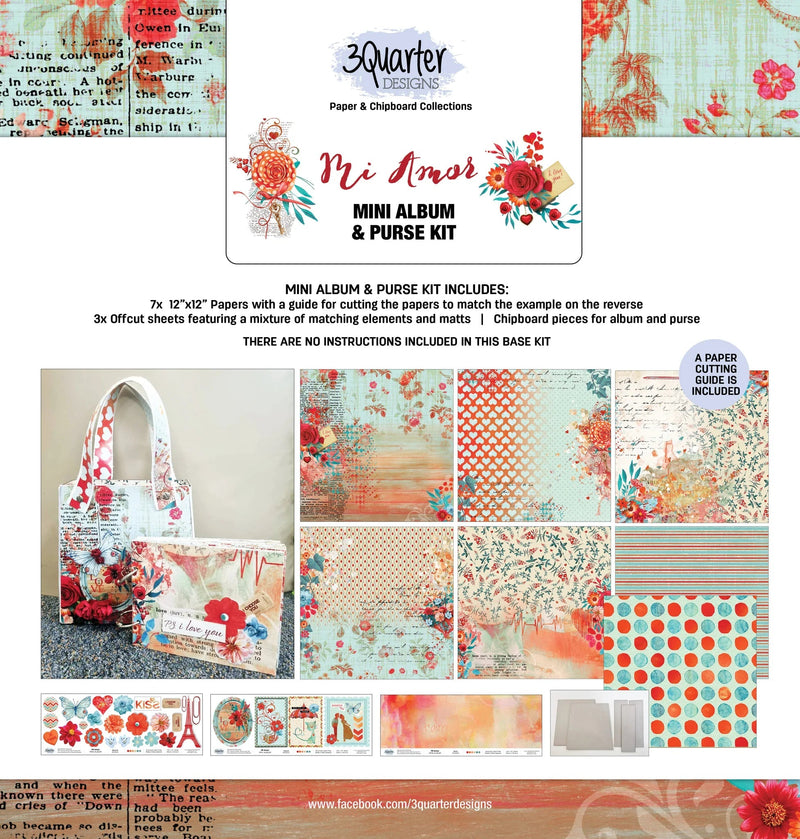 3Quarter Designs - Mini Album & Purse Kit - Mi Amor-1